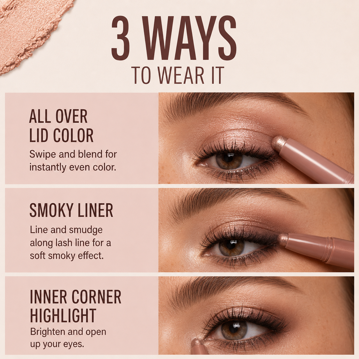 SkinProQ GlideCream Eye Stick | Neutral & Multi-Chrome Eyeshadow Stick