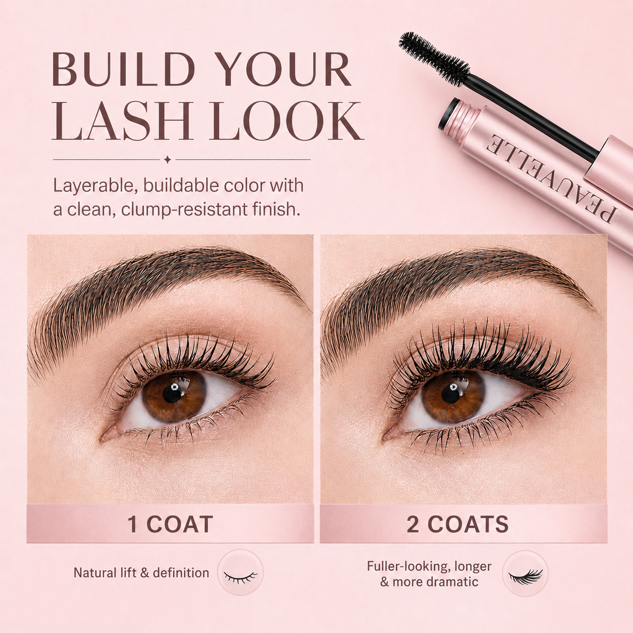 ⚡Last Day Buy 1 Get 1 Free❤️‍🔥Peauvelle Lengthening & Volumizing Mascara